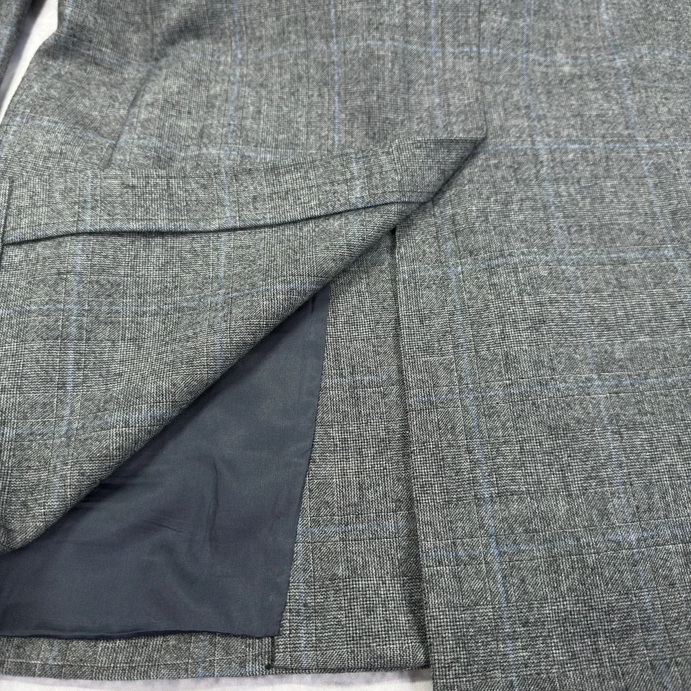VTG Hickey Freeman Suit 42L Pure Wool Gray‎ Glen Check 36L Pants USA 90s
